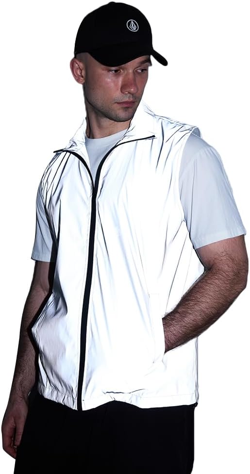 Men's Four Seasons Can Be Used for Outdoor Night Running, Cycling, Night Shiny Vest Couple Sleeveless Jacket