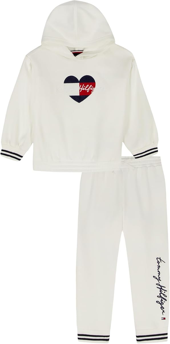 Tommy Hilfiger Baby Girls' 2-piece Fleece Sweatshirt and Sweatpant Set