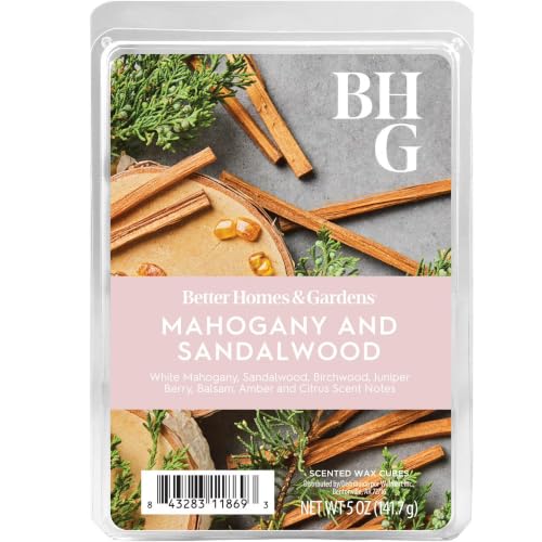 Better Homes & Gardens Mahogany & Sandalwood Wax Melts (6 x 2.5 oz) - Home Fragrance Aromatherapy