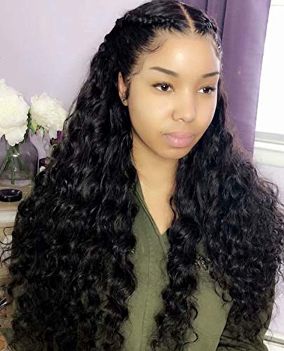 Maxine 9A Human Hair Wigs for Black Women with baby Hair 130% Density Malaysian Unprocessed Virgin Hair Extension Loose Wave Wet and Wavy human hair wigs (14inch, Natural Color)