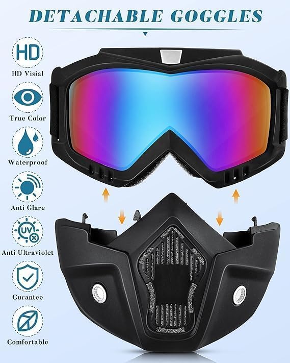 Image of Anti-Fog Full Face Shield Upgraded, Impact & Wind Resistant Cycling Mask with Adjustable Fit, Transparent Protection for Outdoor & Kitchen Use, Heat & Blue Light Blocking