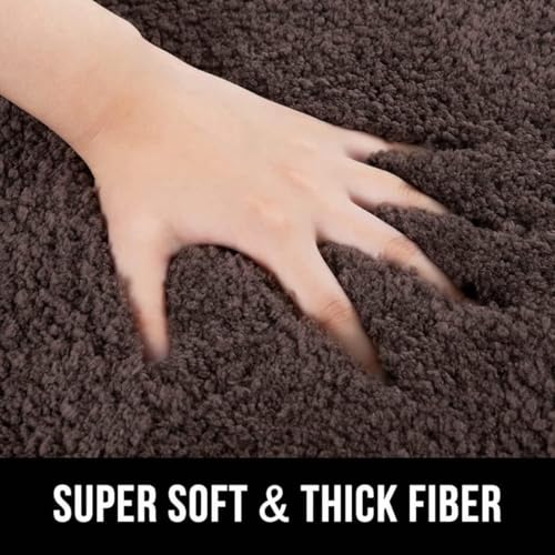 Image of HOWNICE Doormat for Bedroom,Bathroom,Kitchen,Living Room,Home Entrance,RoomMats,Foot Mats,Floor mat Main Door,Rug,Non Slip Mats,Door Mate,Fluffy,Door Mat,Door Matt (Bed Room Mat Brown /)