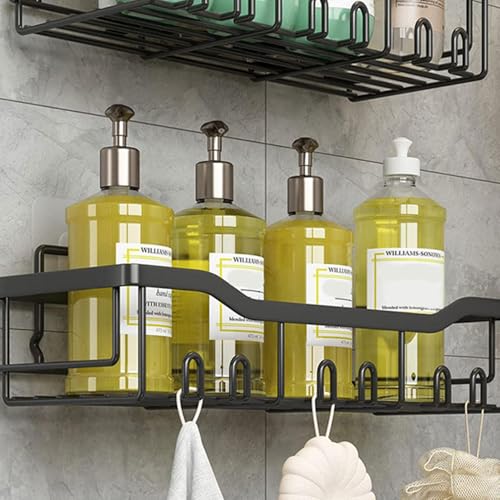 Étagère de salle de bain sans perçage murale de grande capacité - 4