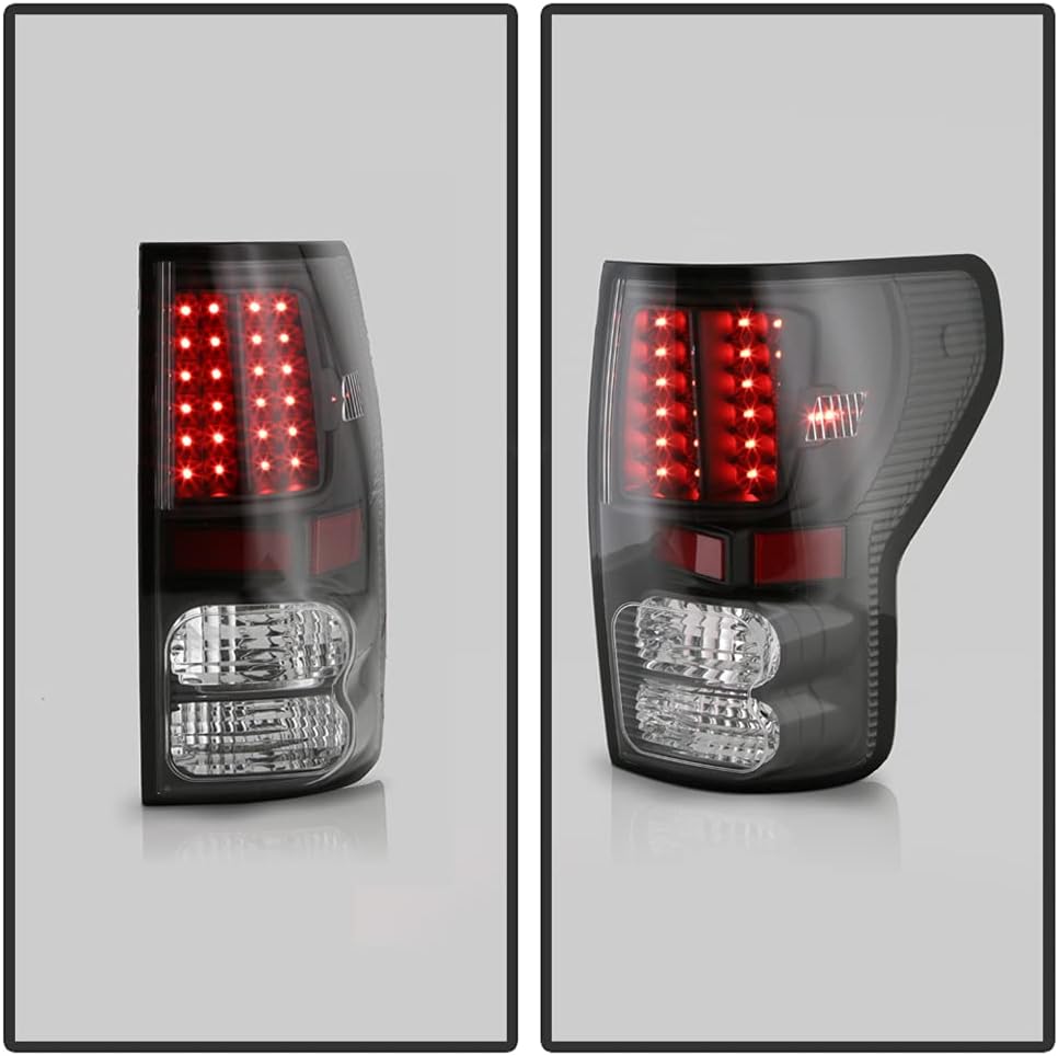 ACANII - For 2007-2013 Toyota Tundra Pickup Truck Black HOusing LED Tail Lights Brake Lamps Replacement Pair Left+Right