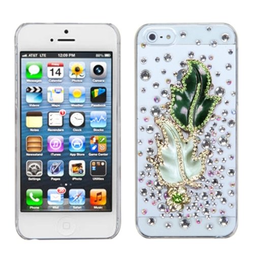 Get Special Price MYBAT IPHONE5HPCBKXTLDM3D609WP Premium Crystal 3D Diamante Case for iPhone 5 / iPhone 5S - 1 Pack - Retail Packaging - Maple Leaf