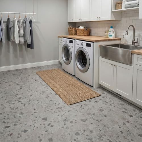 Image of Allure Luxury Vinyl Tile Flooring, 22 Mil Wear Layer, Galaway Grey Concrete Terrazzo 12 inch x 24 inch, 6.5mm Thick Vinyl Tiles with Click and Lock Installation, 24 Boxes 565.44 sq ft.