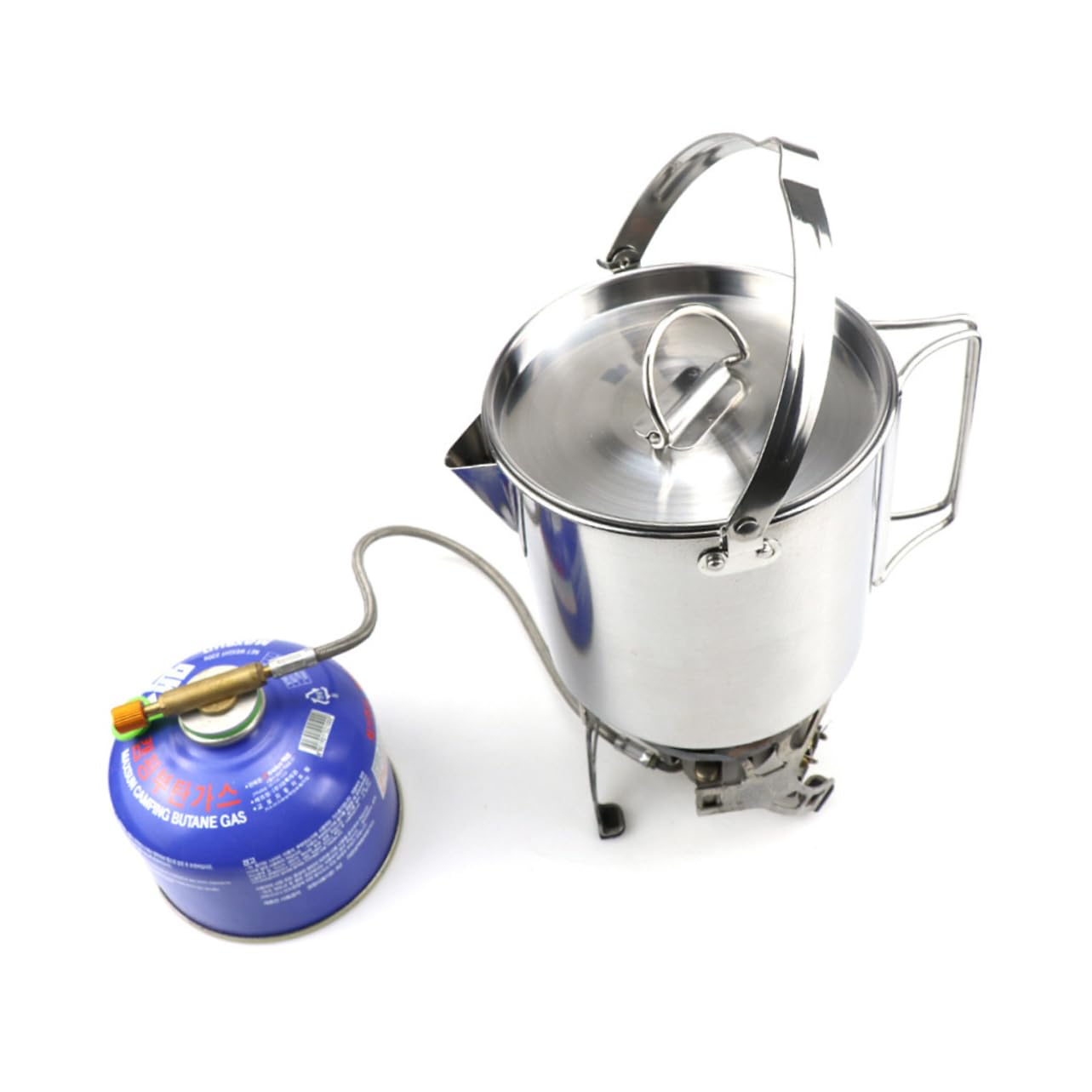 Hervidor de Agua Plegable Inoxidable para Camping y Picnic Tetera Colgante Resistente para Exteriores Utensilio de Cocina Portátil para y Senderismo