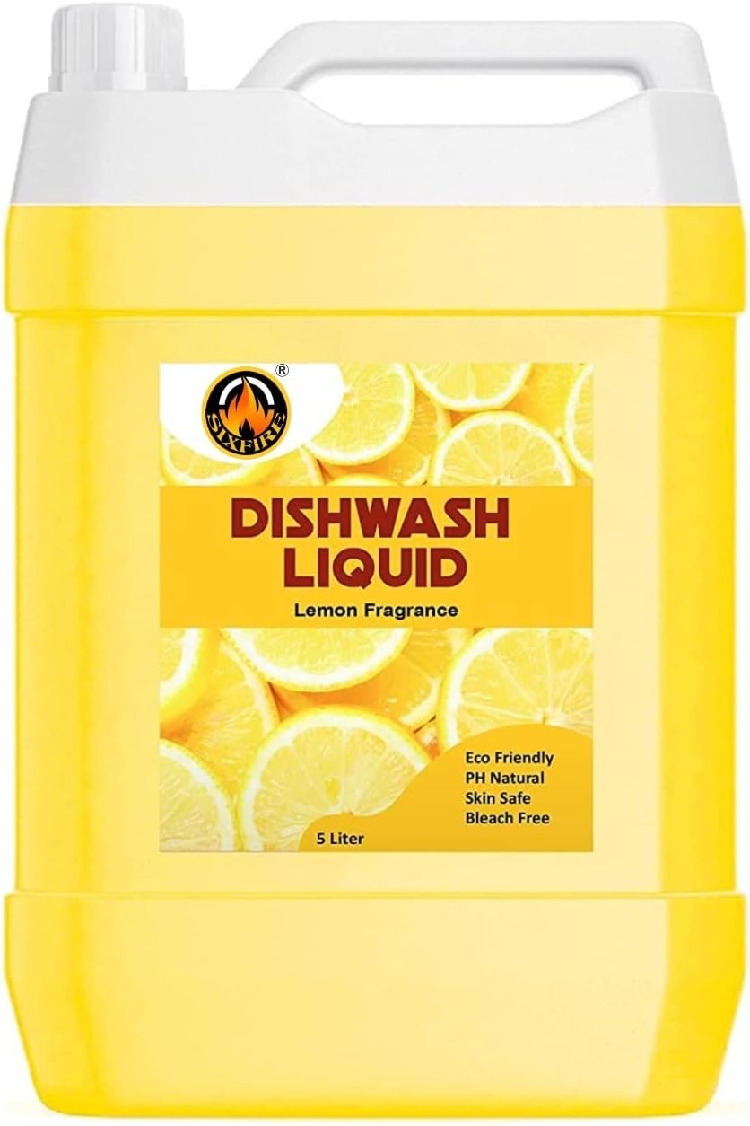 M.N.C Dishwash Liquid Gel Lemon Can Jar 5 Litre Fast Cleansing&Antimicrobial Action With Long-Lasting Hygienic&Refreshing, Leaves No Residue, Grease Cleaner For All Utensils