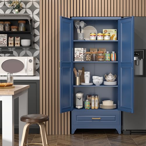 Image of SteeLoong 75 inch Metal Storage Cabinet with Doors and 3 Adjustable Shelves