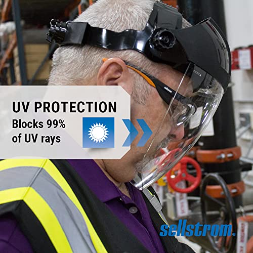 Sellstrom Face Shield - Single Crown Full Safety Mask For Men & Women - Clear Polycarbonate - Ratchet Headgear - S32010 #TOP4