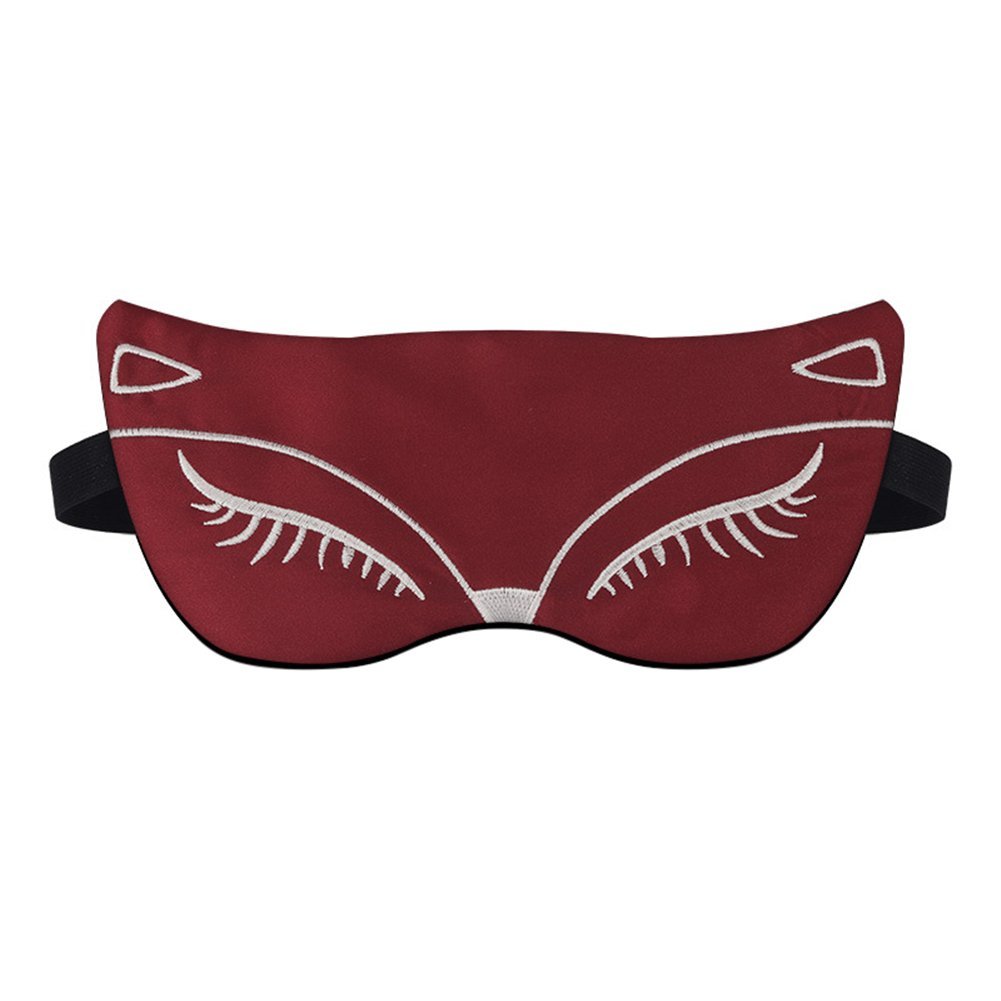 Drasawee Lovely Comfort Sleeping Ice Bag Stuffed Eye Mask Blindfold Wine Red