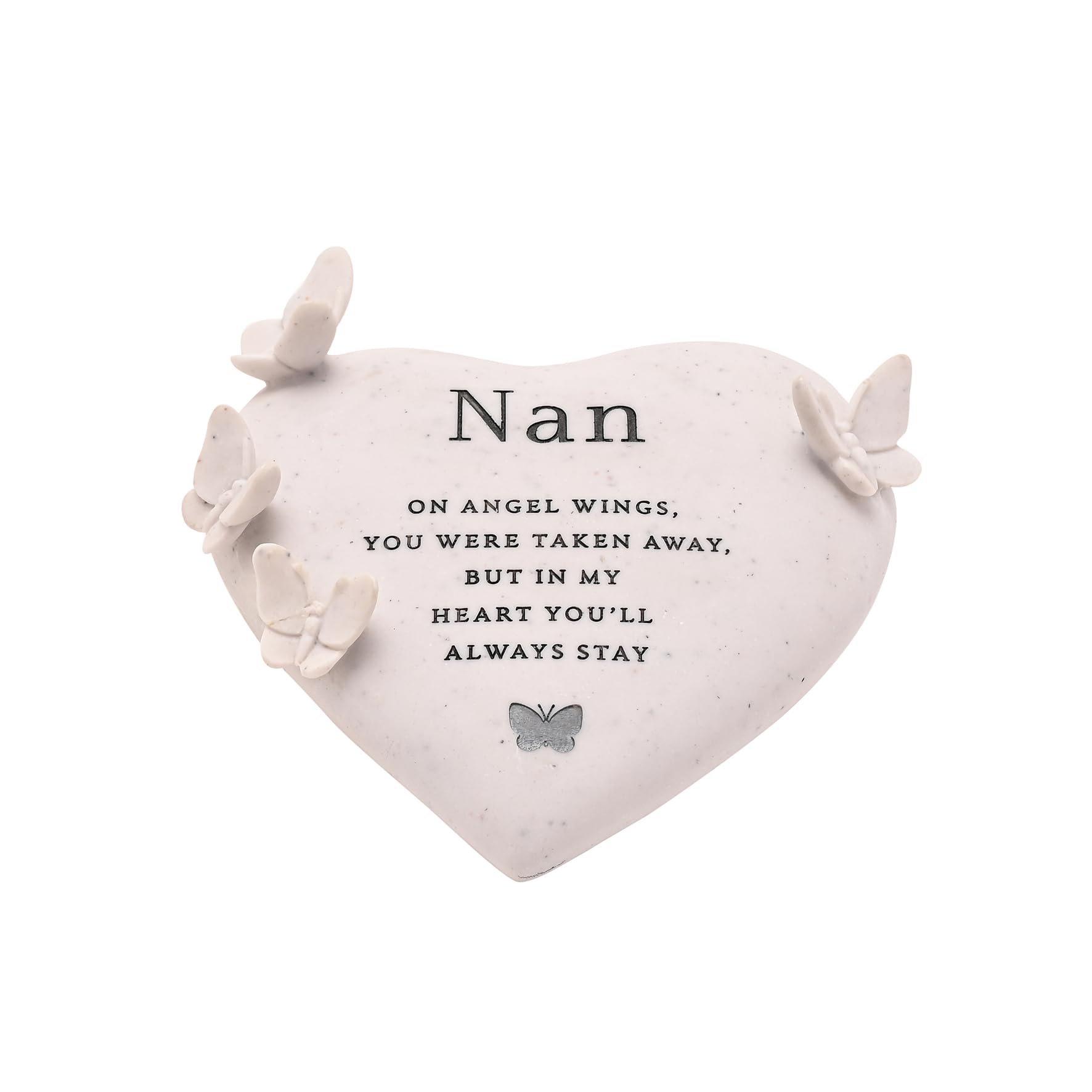 Thoughts of You Graveside Butterfly Heart – Nan | Memorial Plaque with Sentimental Verse & Butterfly Motif | Resin Grave Ornament or Remembrance Gift for Mother