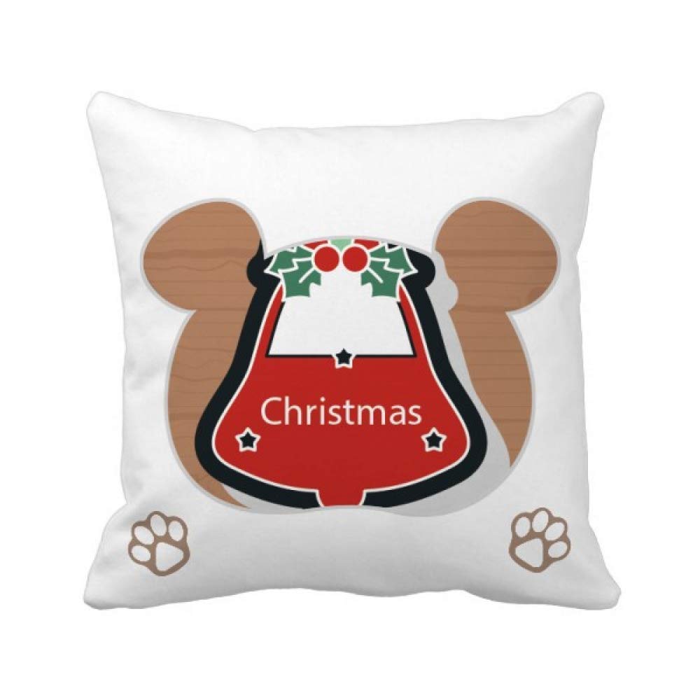 Housse de coussin Noël carrée avec motif cloches déco fête