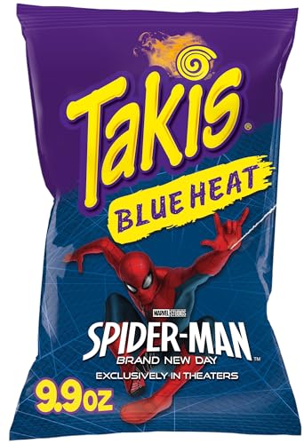 Takis Blue Heat Rolled Tortilla Chips Hot Chili Pepper Artificially Flavored 9.9 Ounce Bag