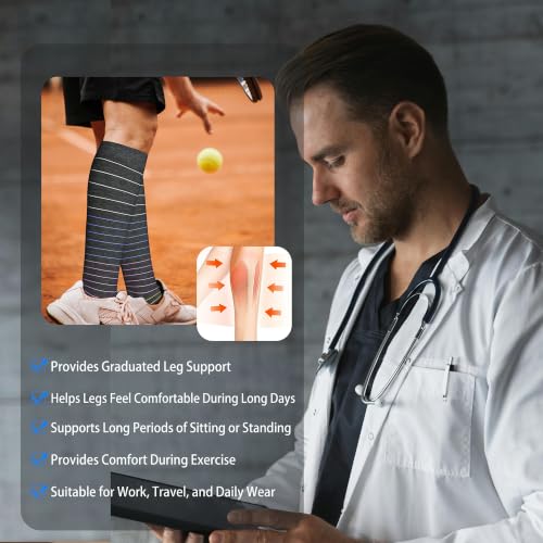 Image of LEVSOX Cotton Compression Socks for Women&Men 20-30mmHg Knee High Cute Support Sock for Nurses Pregnancy Travel