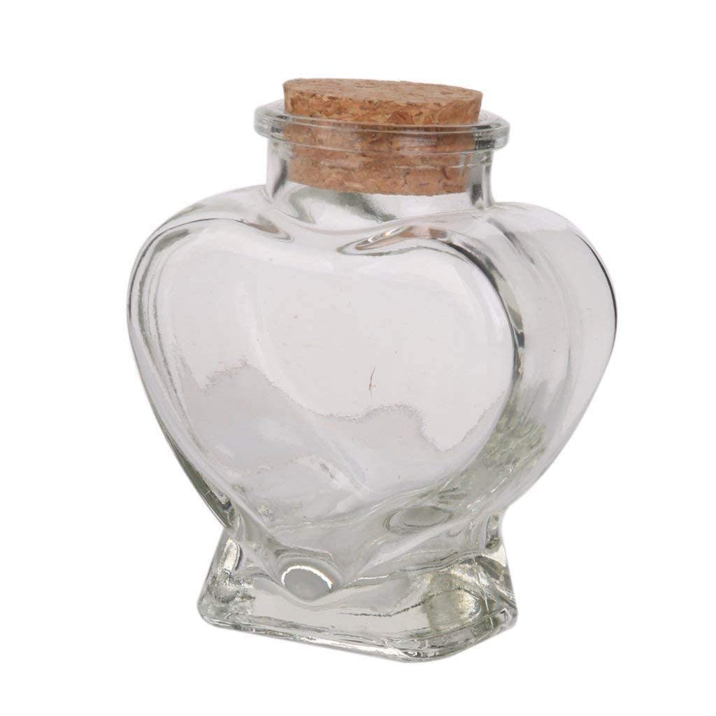 Mini Heart Shape Glass Bottle Clear Storage Jars Bottle Containers Vials Wish Bottle with Cork,Heart Shape Glass Bottle