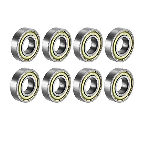 uxcell Deep Groove Ball Bearing Double Shield 10mm x 22mm x 6mm Carbon Steel Bearings 8pcs