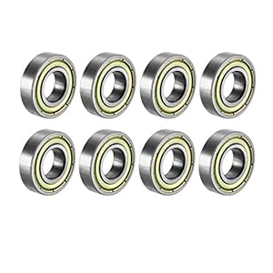sourcing map Deep Groove Ball Bearing Double Shield 10mm x 22mm x 6mm Carbon Steel Bearings 8pcs