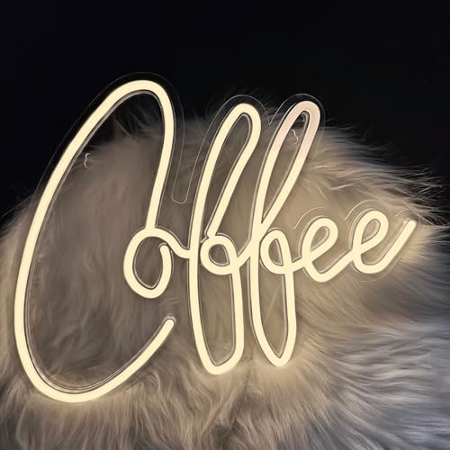 Coffee Neon Sign Bar Wall Decor Adjustable Brightness Led Lights Sign USB Powered Neon Light for Coffee Bar Home Bar Hotel(Yellow)