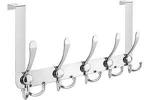 TICONN Over The Door Heavy Duty Tri Coat Rack for Dorm