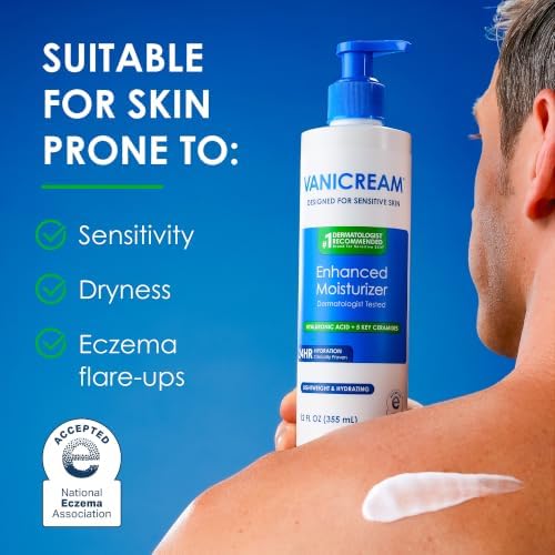 Vanicream Enhanced Moisturizer, 12 Fl Oz, Daily Body Lotion for Dry, Sensitive Skin, Clinically Tested 24Hr Hydration with Hyaluronic Acid, Glycerin & Ceramides, Formulated without Common Irritants - 4