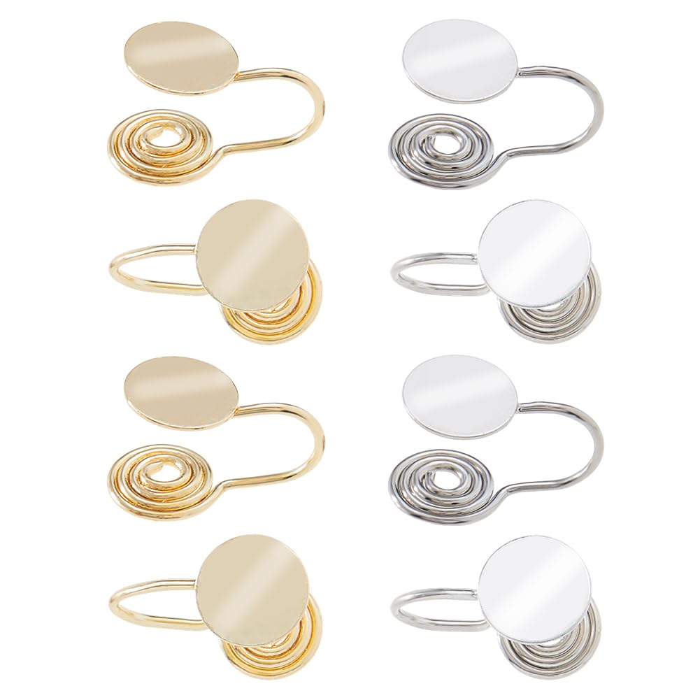 Orecchini A Pressione Hobbspring 8 Pezzi Per Cheloidi, 2 Colori, In Ottone, A Spirale, Senza Foro Per L'orecchio, A Compressione, Regolabili, Per Donne E Uomini, Ottone Orecchini Cheloidi