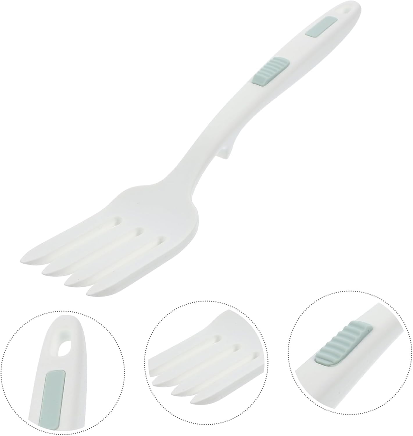 Silicone Pasta Fork Ergonomic Flexible Kitchen Tool White
