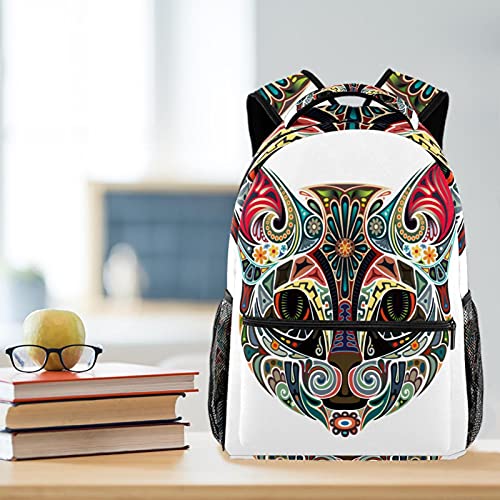 Sac à dos d'école rétro multicolore 09 en tissu sergé résistant - 6
