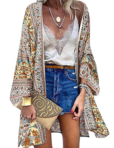 Kimono Copricostume Donna Cardigan Lungo Retro...