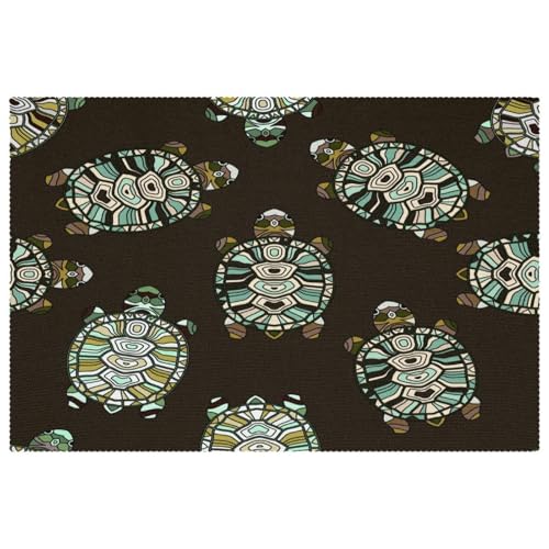 Sets de table style tribal pour table à manger conviviale Tortoise - 2