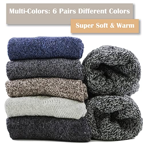 NevEND 6 Pairs Men Wool Merino Winter Thermal Boot Insulated Socks For Heavy Duty Outdoor Activities Size 10-132
