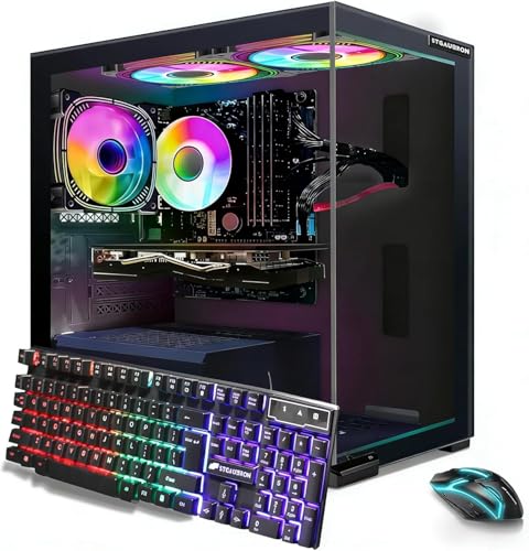 Image of STGAubron Gaming PC Desktop Computer, Intel Core i7 up to 3.9G, 16G RAM, 512G SSD, Radeon RX 580 16G, WiFi 6, BT 5.0, RGB Fan x 3, Windows 11 Home