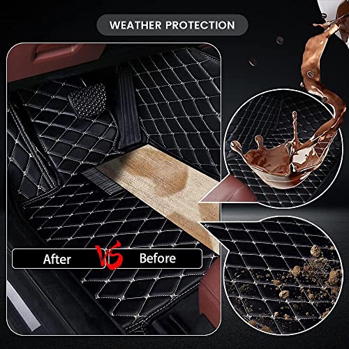 Car Floor Mat Fit 99% Sedans Sports Cars Luxury Custom Car Mats For Suv Women Leather Automotive Floor Mats All Weather Car Mat Diamond Leather Floor Lining (Red With Black) #TOP2