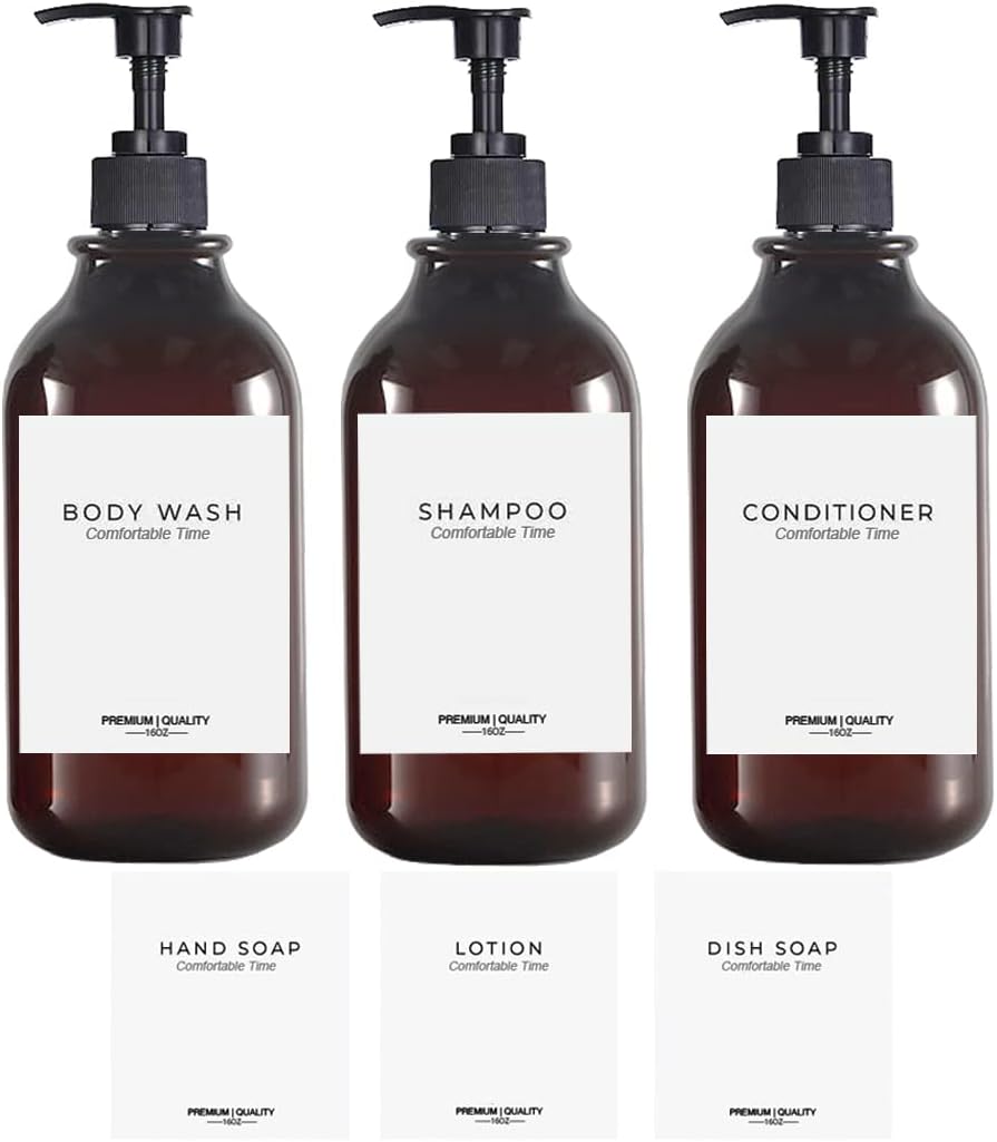 Apothecary Dispenser Bottle for Bathroom and Kitchen 16oz