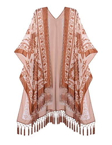 Image of MJ SERECA Women's Casual Long Velvet Kimono