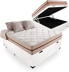 Cama Box Com Baú Viúva + Colchão De Molas Ensacadas - Anjos - Classic 22x188x128cm