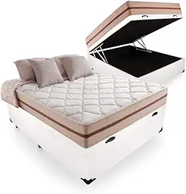 Cama Box Com Baú Viúva + Colchão De Molas Ensacadas - Anjos - Classic 22x188x128cm