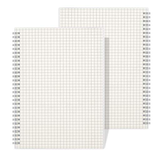 Wiisdatek Graph Paper Notebook 2 Pack, B5 Graph Spiral Notebook 7.1"X 10" - Total 320 Pages,Thick Dotted Paper