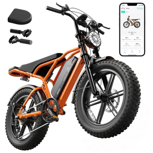 Image of TST Electric Bike for Adults 1500W Peak 20 inch Fat Tire All-Terrain E-Bike 60 Miles Electric Dirt Bike - 48V 15 AH Battery Electric Bicycle