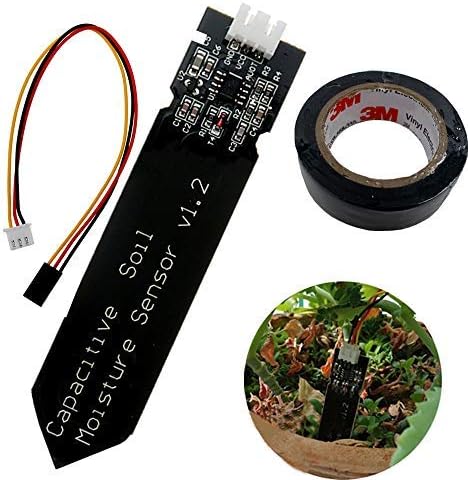 2 Pack Analog Capacitive Soil Moisture Sensor, Corrosion Resisting, Wide Voltage Module for Arduino - Arduino Compatible SCM & DIY Kits - Module Board, for Garden Plants Moisture Detection