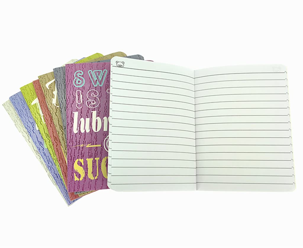 ALIMITOPIA Steno Mini-Notizblock, tragbar, 8,9 x 12,7 cm, 24 Blatt, linierte Seiten (inspirierende Wörter), 24 Stück