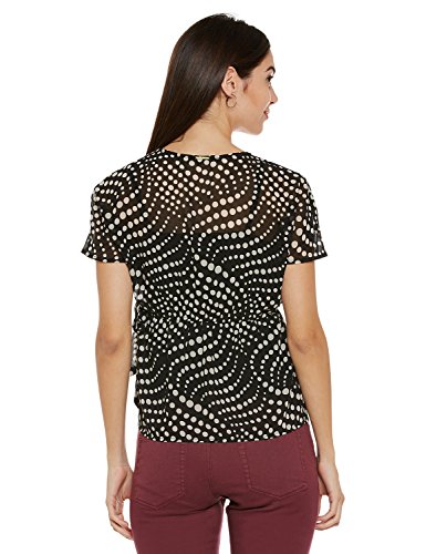Image of oxolloxo Women's V Neck Polyester Short Sleeve Printed Top