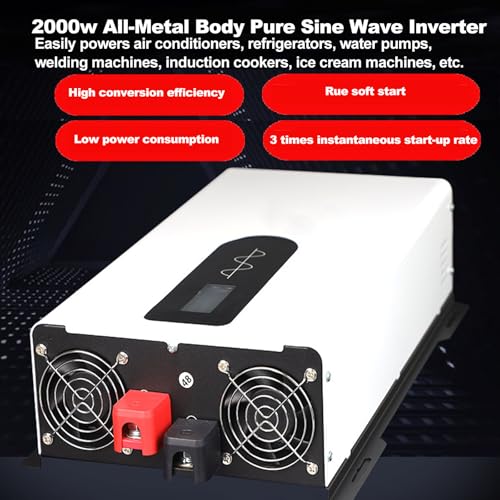 Onduleur pure sinus 24V 2000W convertisseur DC AC avec écran LCD pour maison