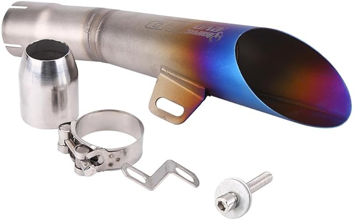 Amazon マフラー カッター 排気管 オートバイの排気管 エキゾーストパイプ マフラーの排気管 排気マフラーパイプ ステンレス製 直径35mm 51mmのバイク用 チタンカラー ブラック ブルー ハーフブルー Gp半蓝 エキゾーストパイプ 車 バイク