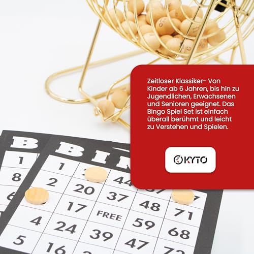 Kyto Bingo Karten Set 500 Stück - 500 Verschiedene Karten (12,5cm x 13cm) Set aus Papier, Zusatzkarten für traditionelles Bingospiel für Spieleabende mit Freunde, Familie & Kinder Bingo