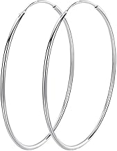 Grandes boucles d'oreilles créoles de 90 mm en argent sterling S925 pour femmes et filles, Argent sterling