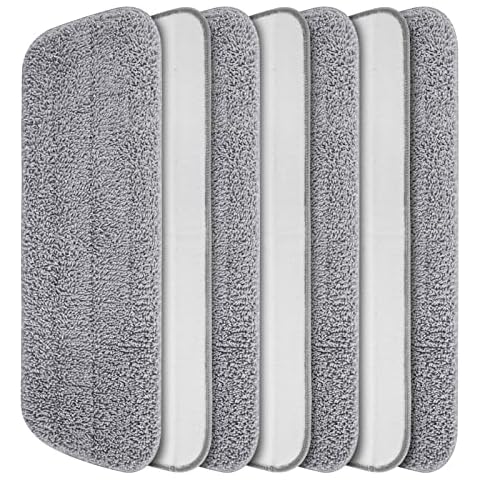 Microfiber Wet Mops Refill Mop Replacement Mop Pads - MEXERRIS Spray Mop Heads Replacement Cleaning Pads for Floor Cleaning Floor Mop Pads Fit for All Spray Mops & Velcro Design Mops,7 Pcs/Set Grey Cover