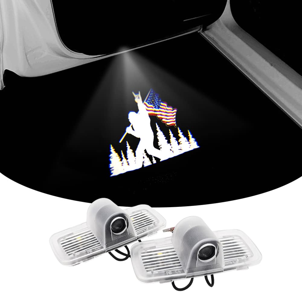 uunonaha 2Pcs Car Door LED Bigfoot Logo Projector Welcome Lamp Door Light Puddle Lights