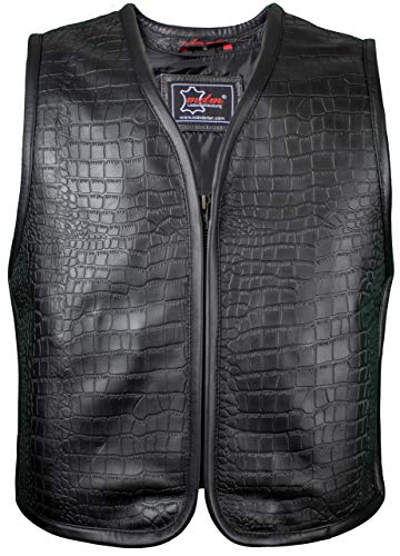 Men's crocodile leather vest made of cowhide