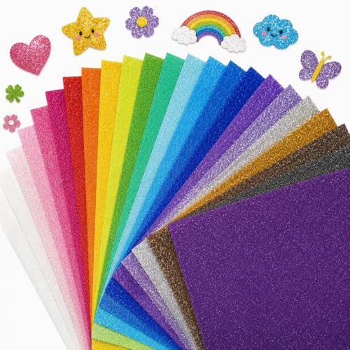 40 Sheets 20 Colors Glitter Cardstock A4 Cardstock Paper Premium Cardstock for Cricut Sparkly Paper Card Making Sparkly Scrapbook Supplies for DIY Project 250 GSM (8.27 x 11.69 IN)